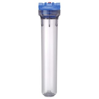 Carcasa Standard, cuerpo color transparente y tapa azul