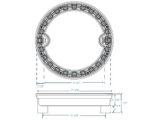 Drenaje circular con rejilla antientrapamiento 20″, PVC, color blanco