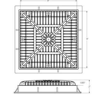 Rejilla plástica cuadrada 18″x18″ antiatrapamiento
