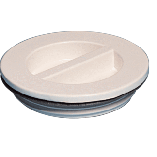 Tapón roscado para toma de aspirado de 1.5″ , PVC, color blanco
