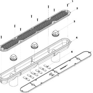 Canal de drenaje con rejilla antientrapamiento de color blanca