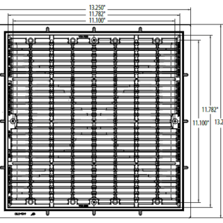 Rejilla plástica cuadrada 12″x12″antiatrapamiento, incluye marco
