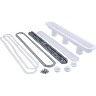 Canal de drenaje con rejilla antientrapamiento, piscinas con membrana