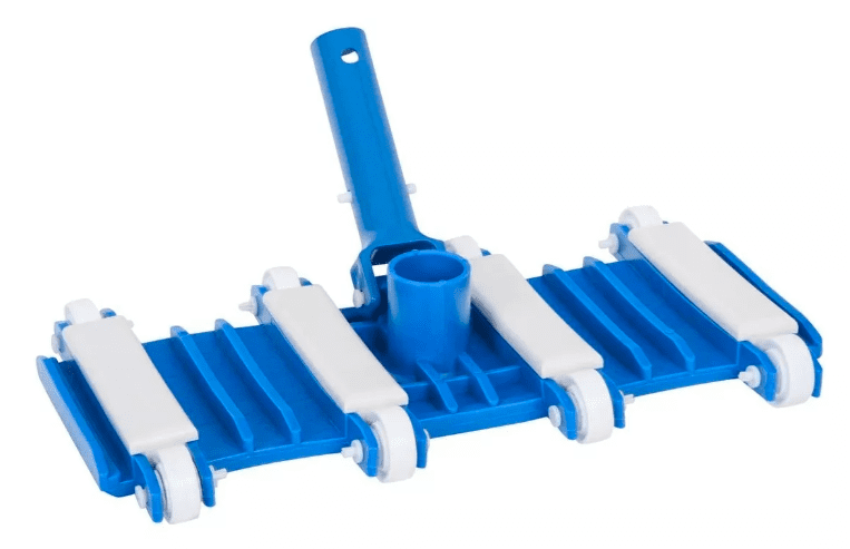 Carro aspirador azul – 8 ruedas, mango plástico, piscina residencial