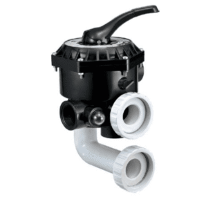 Válvula multiport lateral 1 1/2″, 6 posiciones con universales roscal, caudal máximo 90 gpm