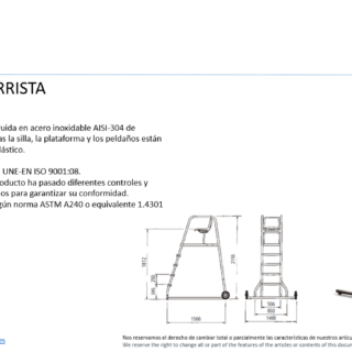 Silla de socorrista. acero inox