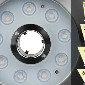 Luz para fuentes, Diámetro: 220 mm, luz color