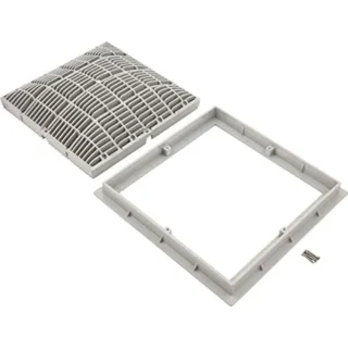 Rejilla plástica cuadrada 12″x12″antiatrapamiento, incluye marco